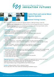 Centre Pivot and Lateral Move Irrigation Systems National Training ...