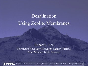 Desalination Using Zeolite Membranes - Water Resources ...