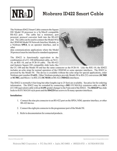 Niobrara ID422 Smart Cable
