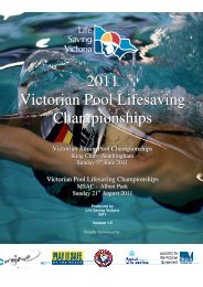 2011 Victorian Pool Championships Magazine - Life Saving Victoria
