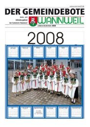 Jahresrückblick 2008 - der Gemeinde Wannweil