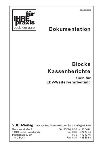 Dokumentation Blocks Kassenberichte