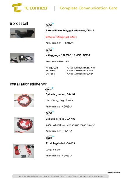 Produktkatalog RAKEL - TC Connect