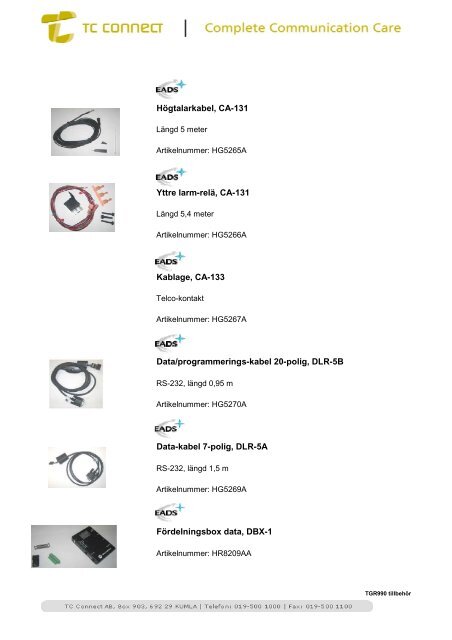 Produktkatalog RAKEL - TC Connect