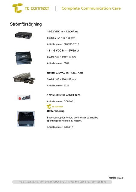 Produktkatalog RAKEL - TC Connect