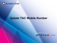 Update TAC Mobile Number - Alliance Bank Malaysia Berhad