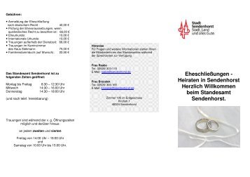 Flyer Heiraten Sendenhorst - OSIRIS