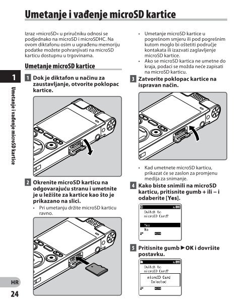 DETALJNE UPUTE DIGITALNI DIKTAFON - Olympus