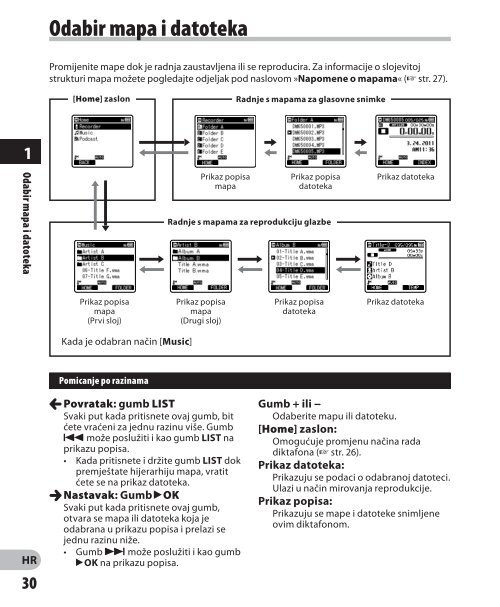 DETALJNE UPUTE DIGITALNI DIKTAFON - Olympus