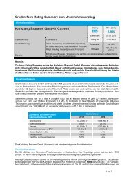 Creditreform Rating-Summary zum Unternehmensrating