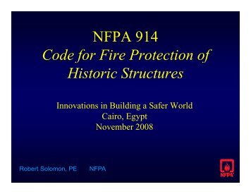 NFPA 914 Code for Fire Protection of f f Historic Structures - WOBO