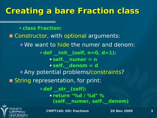 OO Example: Fractions