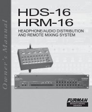 HDS-16 & HRM-16 Manual.indd - Furman Sound