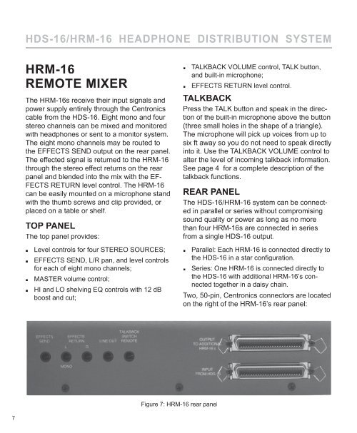 HDS-16 & HRM-16 Manual.indd - Furman Sound