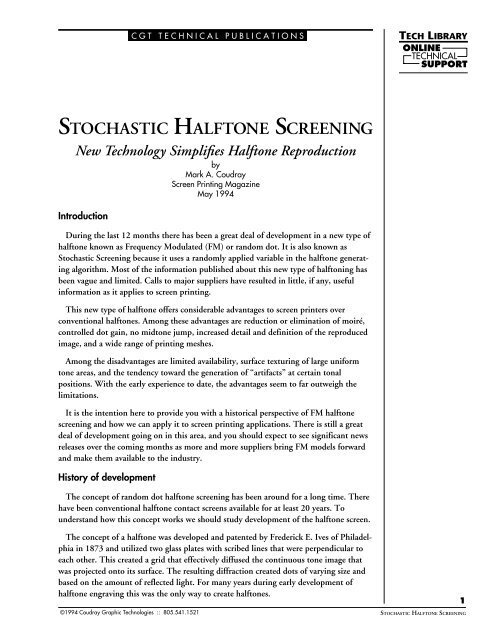 STOCHASTIC HALFTONE SCREENING