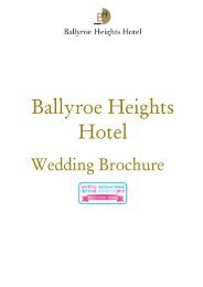 Wedding Menu One - Ballyroe Heights Hotel