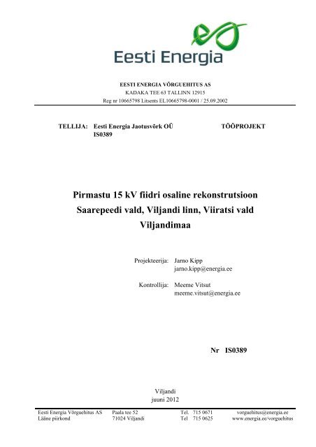 IS0389 Projekti seletuskiri.pdf - Eesti Energia