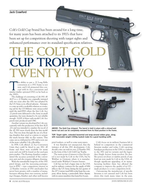 The Colt Gold Cup Trophy Twenty Two - Frontier Arms