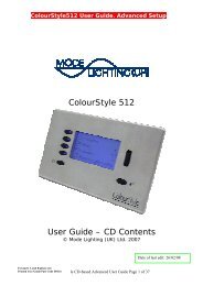 ColourStyle 512 User Guide – CD Contents - ++ Mode Lighting ++