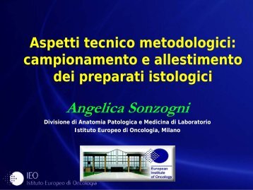 campionamento e allestimento dei preparati