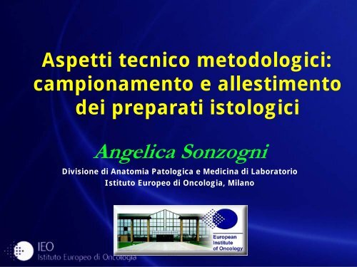 campionamento e allestimento dei preparati