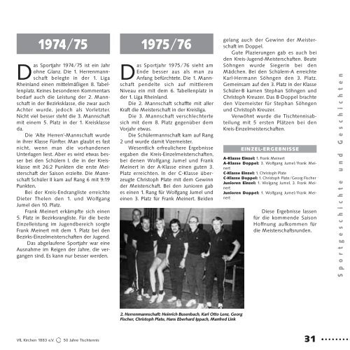 Chronik der Abteilung Tischtennis von 1946 bis 1998