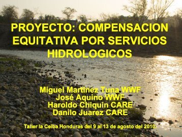 proyecto: compensacion equitativa por servicios hidrologicos