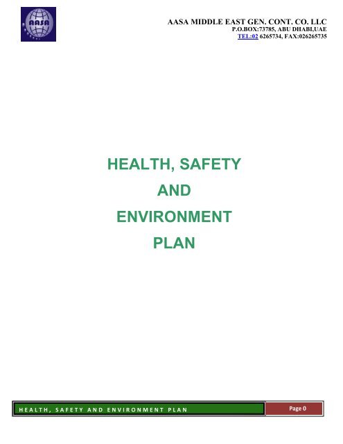 Health Safety And Environment Plan