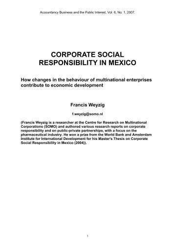 Corporate Social Responsibility in Mexico: How changes ... - It works!