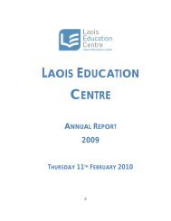 Director's Report 2009(PDF) - Laois education Centre