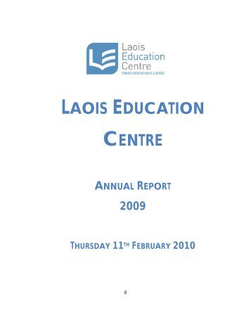 Director's Report 2009(PDF) - Laois education Centre