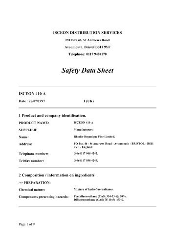 to download the R410a material safety data sheet