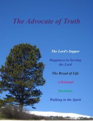 The Advocate of Truth - Church of God (7th Day)