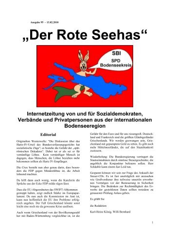 âDer Rote Seehasâ Internetzeitung von und fÃ¼r Sozialdemokraten ...