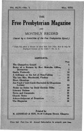 Free Presbyte~ian Magazine - the Free Presbyterian church of ...