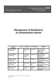 Management of Needlestick & Contamination Injuries - Royal ...