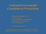 Linking Environmental Conditions and Productivity - Cornell ...