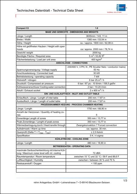 Technisches datenblatt Technisches datenblatt
