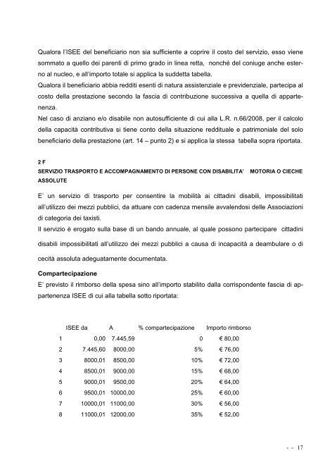 Disciplinare degli interventi, dei servizi e delle prestazioni socio