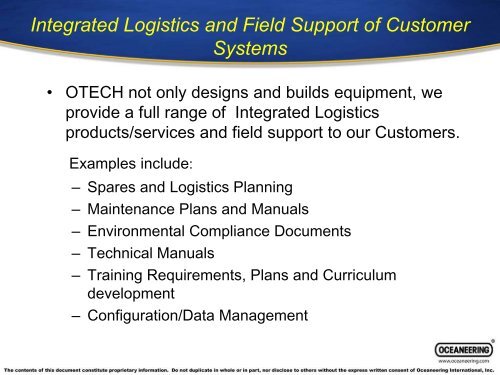 Oceaneering Technologies : OTECH