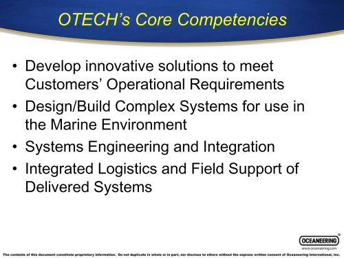 Oceaneering Technologies : OTECH