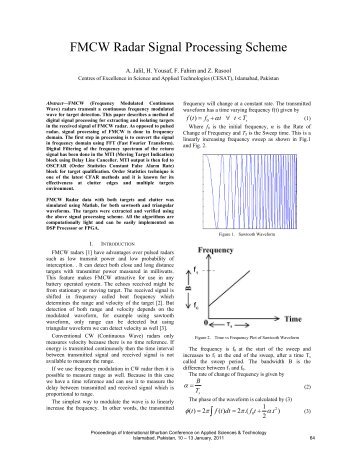 FMCW Radar Signal Processing Scheme - Ibcast