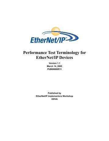 Performance Test Terminology for EtherNet/IP Devices - ODVA