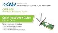 Quick Installation Guide - CNet