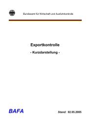 Kurzdarstellung Exportkontrolle des BAFA 11/2005