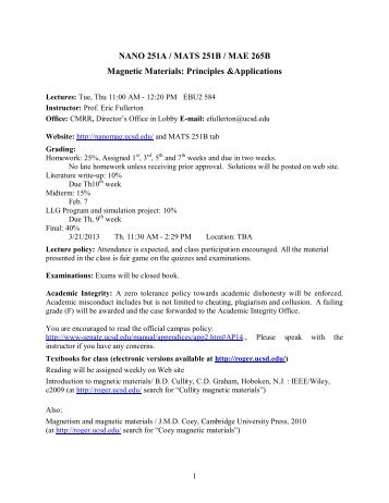 Syllabus - Fullerton Nanomagnetism Lab