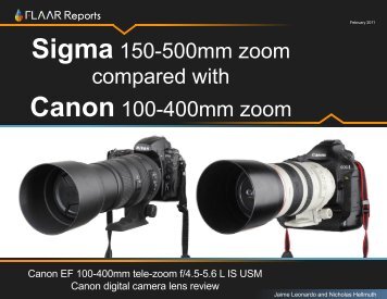 Sigma 150-500mm zoom compared with Canon 100-400mm zoom