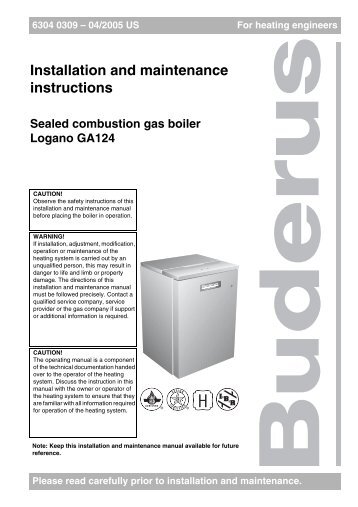 Buderus GA124 Installation Manual