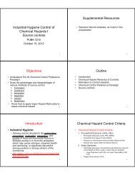 Chemical Hazard Source Controls