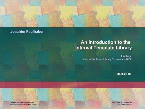 An Introduction to the Interval Template Library